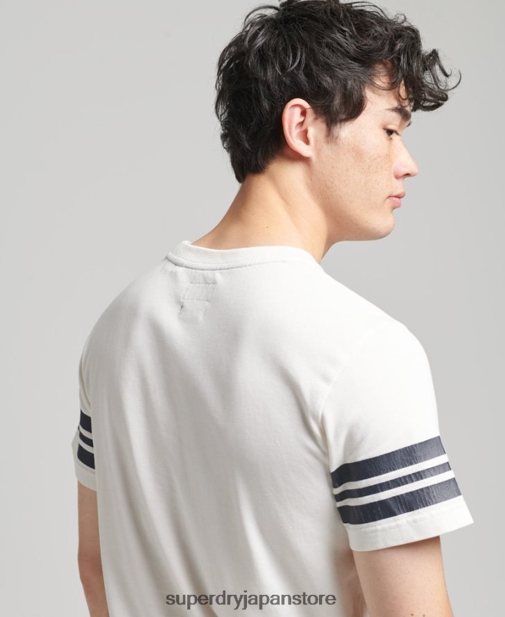 アスレチックカレッジグラフィックTシャツ 男性 Superdry 衣類 白 2J62PZ4824