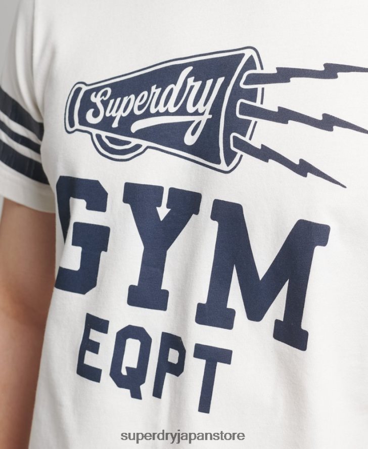 アスレチックカレッジグラフィックTシャツ 男性 Superdry 衣類 白 2J62PZ4824