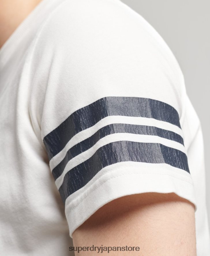 アスレチックカレッジグラフィックTシャツ 男性 Superdry 衣類 白 2J62PZ4824