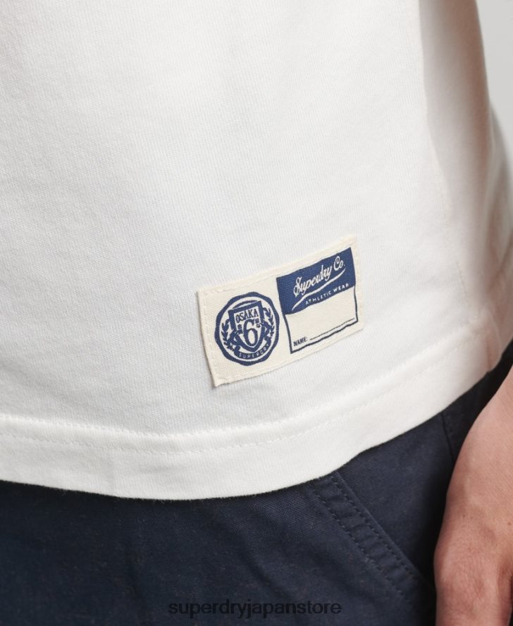アスレチックカレッジグラフィックTシャツ 男性 Superdry 衣類 白 2J62PZ4824