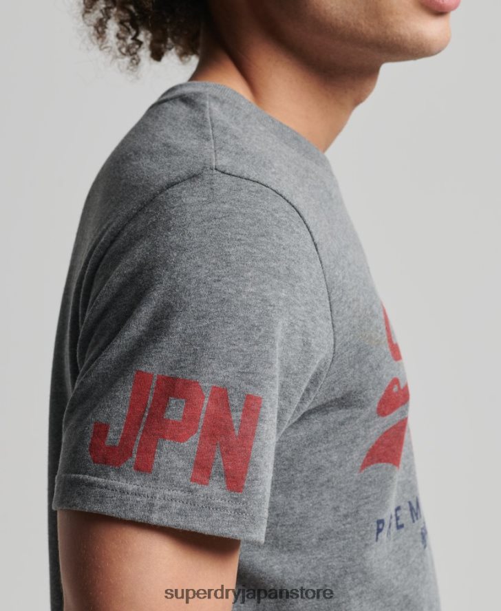 クラシック グラフィック ロゴ T シャツ 男性 Superdry 衣類 グレー 2J62PZ4828