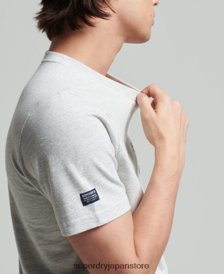 ヴィンテージコーポレートロゴマールTシャツ 男性 Superdry 衣類 ライトグレー 2J62PZ4829