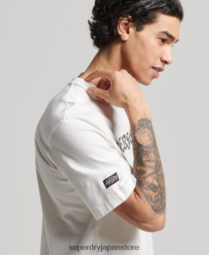 ヴィンテージサーファーランチェロTシャツ 男性 Superdry 衣類 白 2J62PZ4836