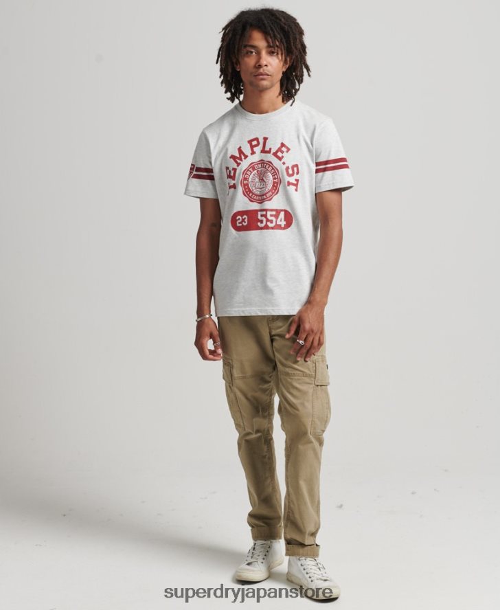 アスレチックカレッジグラフィックTシャツ 男性 Superdry 衣類 ライトグレー 2J62PZ4838