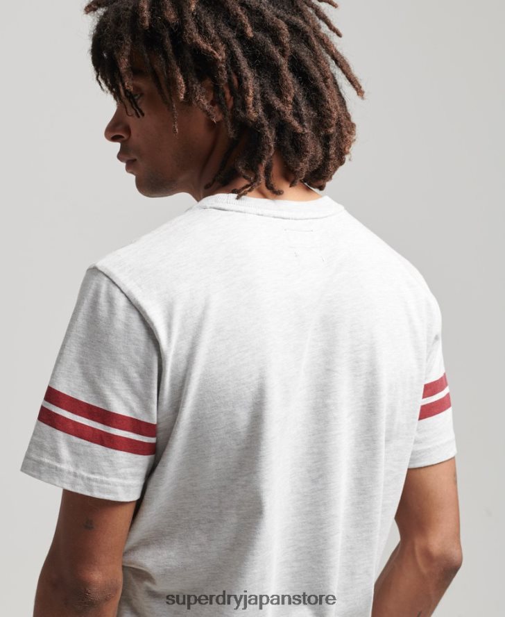 アスレチックカレッジグラフィックTシャツ 男性 Superdry 衣類 ライトグレー 2J62PZ4838