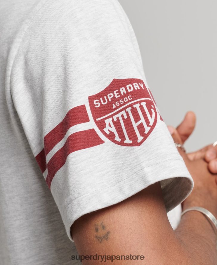 アスレチックカレッジグラフィックTシャツ 男性 Superdry 衣類 ライトグレー 2J62PZ4838