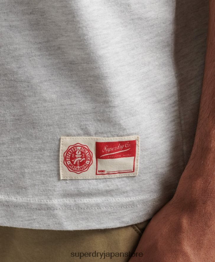 アスレチックカレッジグラフィックTシャツ 男性 Superdry 衣類 ライトグレー 2J62PZ4838