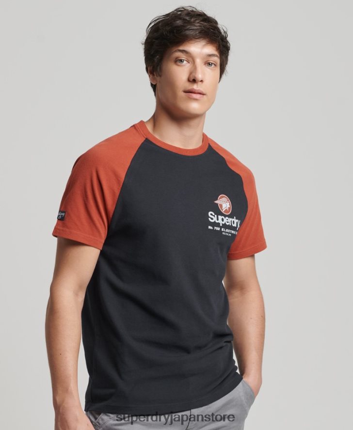 コアロゴグラフィック ラグランTシャツ 男性 Superdry 衣類 海軍 2J62PZ4842