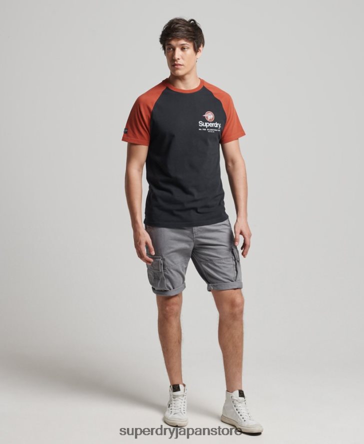 コアロゴグラフィック ラグランTシャツ 男性 Superdry 衣類 海軍 2J62PZ4842