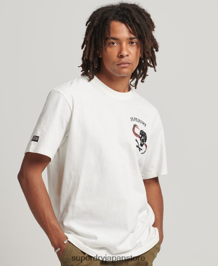 スイカグラフィックTシャツ 男性 Superdry 衣類 白 2J62PZ4843