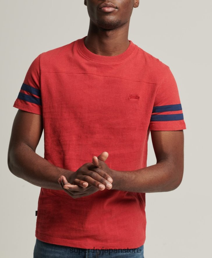 オーガニックコットン エッセンシャルロゴ クォーターバック Tシャツ 男性 Superdry 衣類 赤 2J62PZ4844