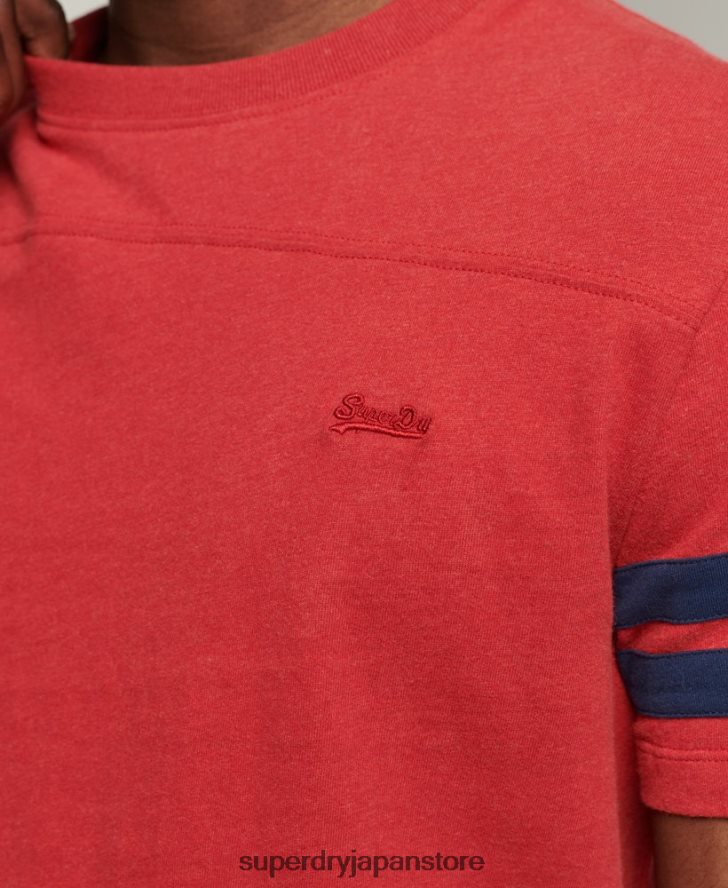 オーガニックコットン エッセンシャルロゴ クォーターバック Tシャツ 男性 Superdry 衣類 赤 2J62PZ4844