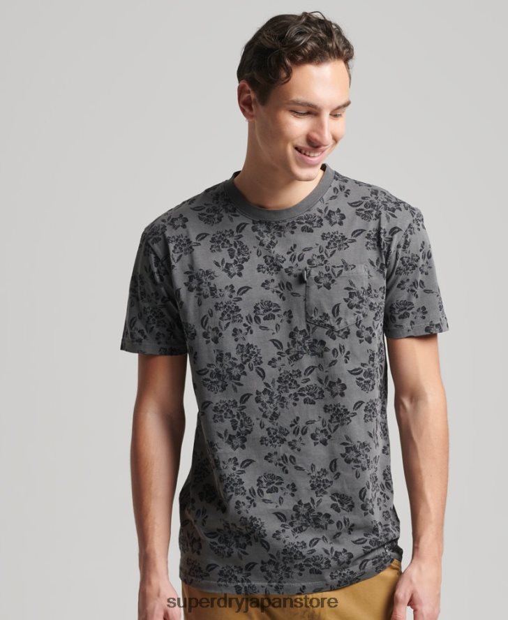 ヴィンテージポケットTシャツ 男性 Superdry 衣類 黒 2J62PZ4848