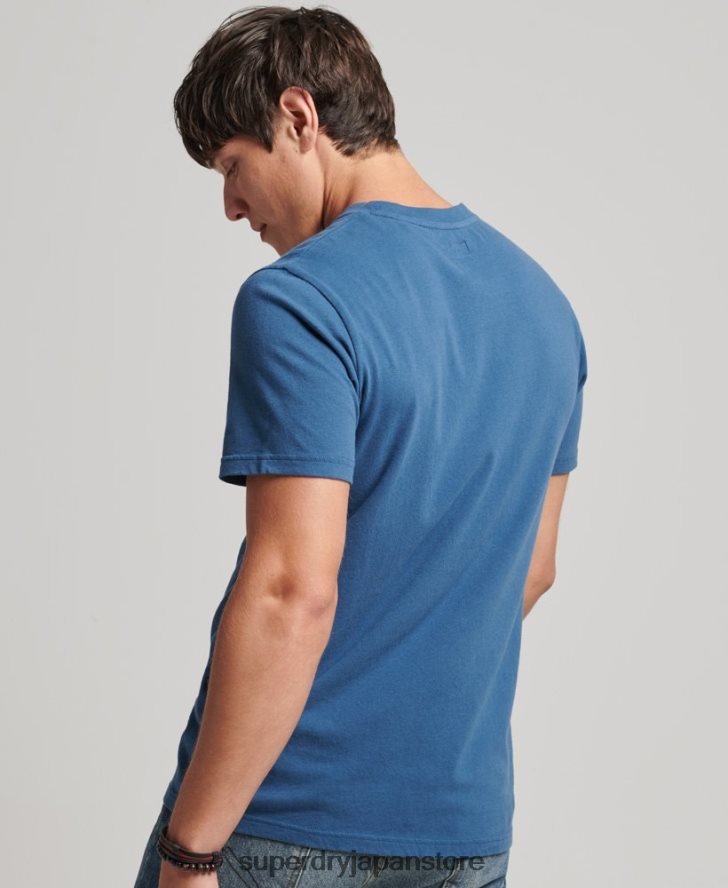 ヴィンテージサインライターTシャツ 男性 Superdry 衣類 青 2J62PZ4850