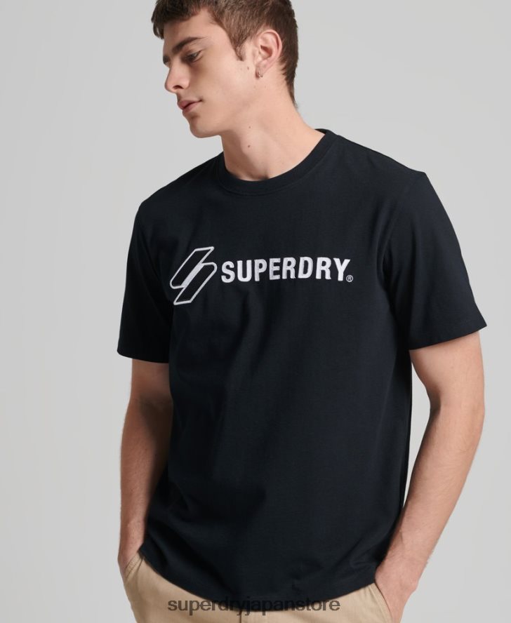ロゴアップリケ ルーズTシャツ 男性 Superdry 衣類 黒 2J62PZ4852