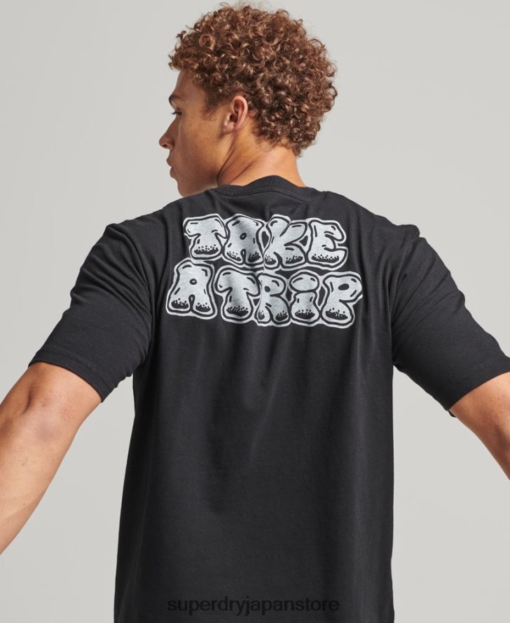 イントゥ・ザ・ウッズ グラフィック T シャツ 男性 Superdry 衣類 濃い灰色 2J62PZ4853