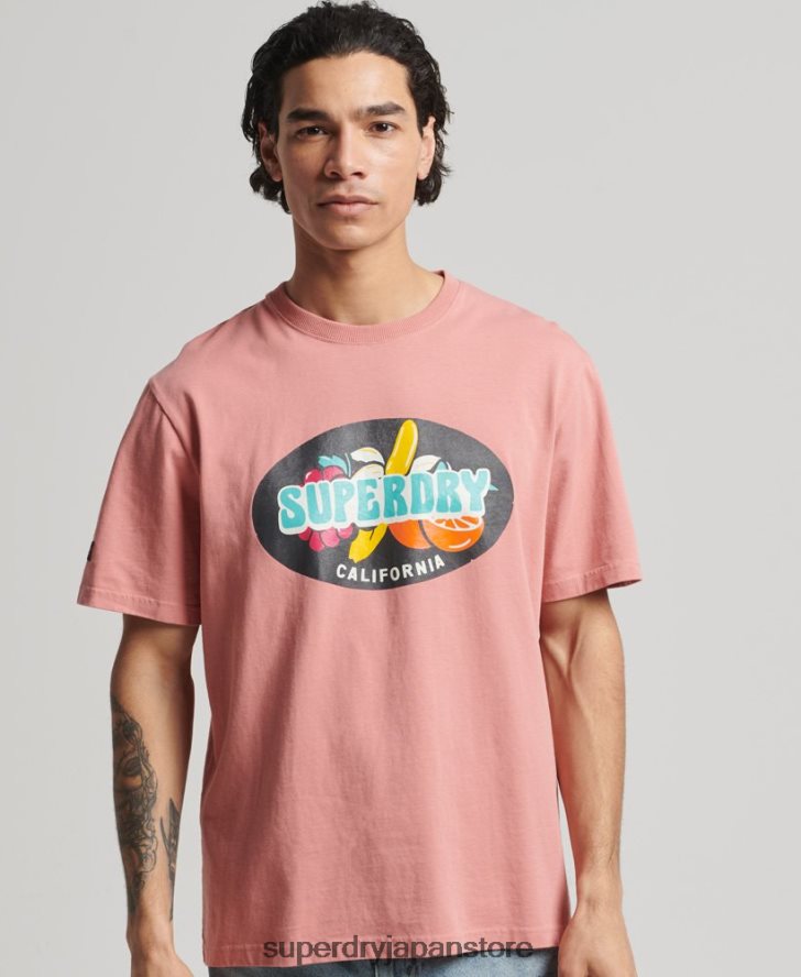 ヴィンテージサーファーランチェロTシャツ 男性 Superdry 衣類 ピンク 2J62PZ4854