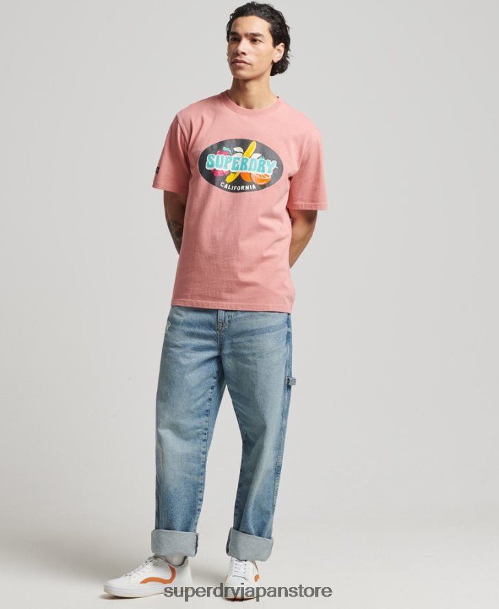 ヴィンテージサーファーランチェロTシャツ 男性 Superdry 衣類 ピンク 2J62PZ4854