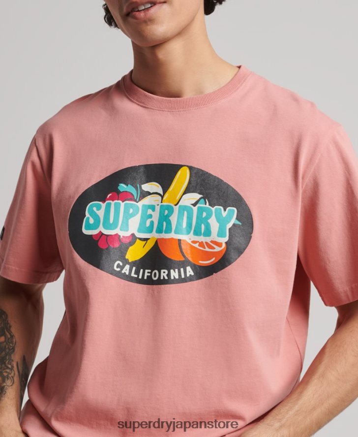 ヴィンテージサーファーランチェロTシャツ 男性 Superdry 衣類 ピンク 2J62PZ4854