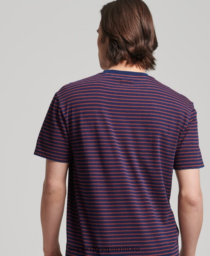 ヴィンテージ インディゴ ストリップ T シャツ 男性 Superdry 衣類 赤 2J62PZ4856
