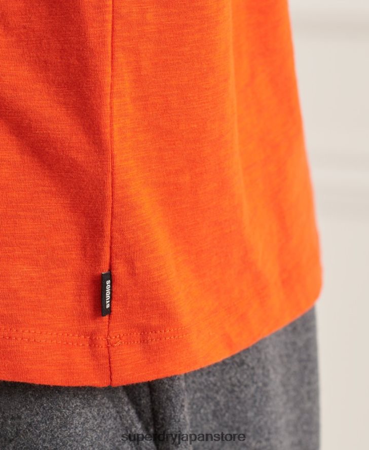 オーガニックコットン クルーネック スラブポケット Tシャツ 男性 Superdry 衣類 オレンジ 2J62PZ4859