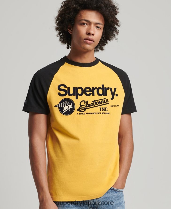 コアロゴグラフィック ラグランTシャツ 男性 Superdry 衣類 黄色 2J62PZ4860