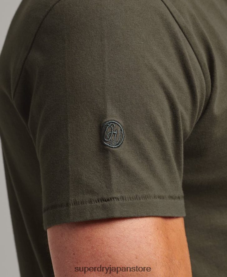 オーガニックコットン ポケットTシャツ 男性 Superdry 衣類 カーキ 2J62PZ4869