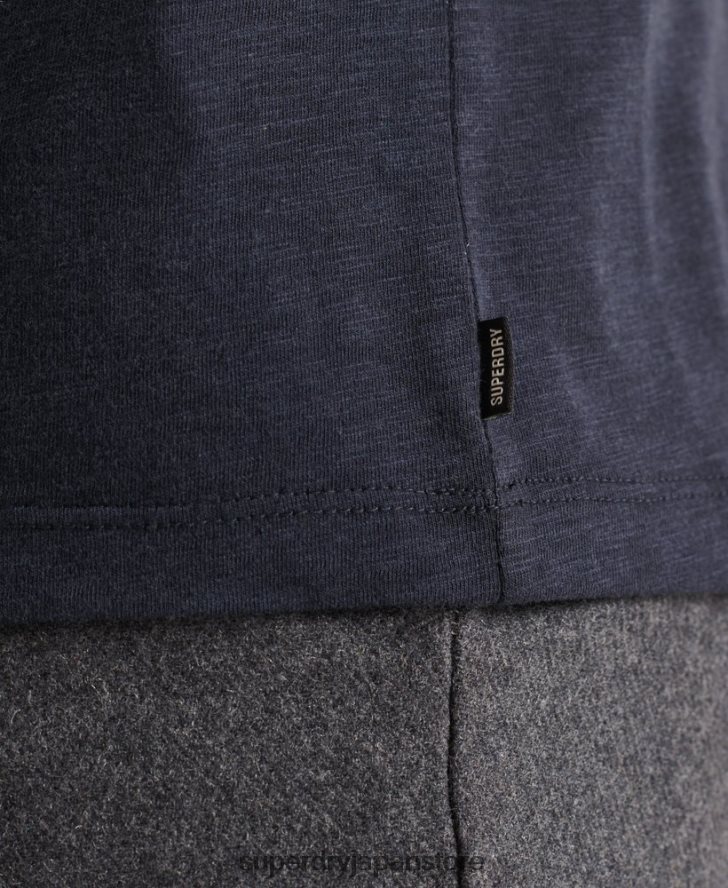 オーガニックコットン クルーネック スラブポケット Tシャツ 男性 Superdry 衣類 海軍 2J62PZ4871