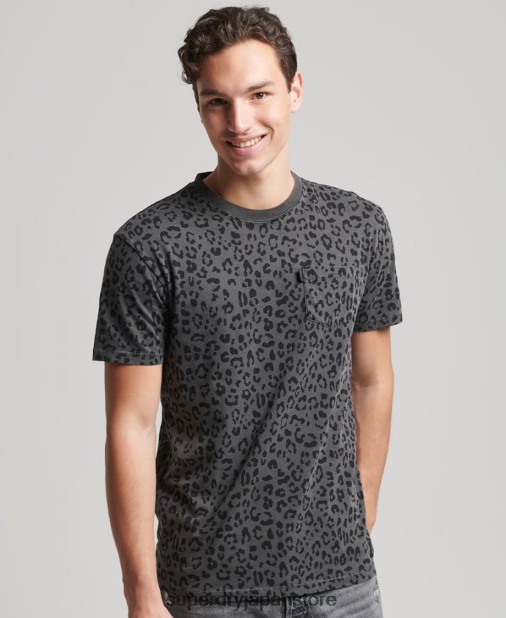 ヴィンテージポケットTシャツ 男性 Superdry 衣類 濃い灰色 2J62PZ4876