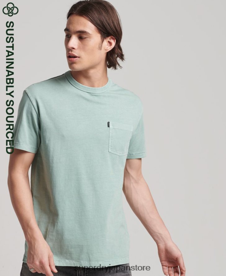 オーガニックコットン ヴィンテージ サーファー ランチェロ Tシャツ 男性 Superdry 衣類 ライトブルー 2J62PZ4886