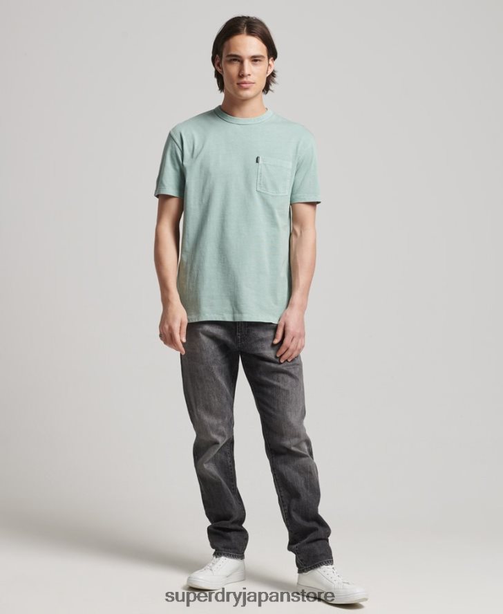 オーガニックコットン ヴィンテージ サーファー ランチェロ Tシャツ 男性 Superdry 衣類 ライトブルー 2J62PZ4886