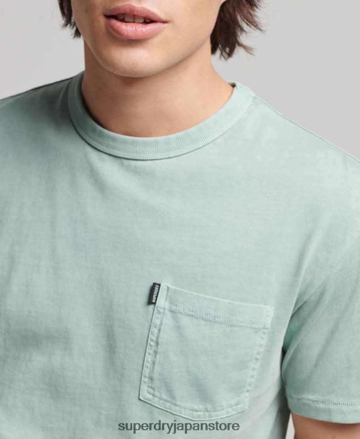オーガニックコットン ヴィンテージ サーファー ランチェロ Tシャツ 男性 Superdry 衣類 ライトブルー 2J62PZ4886