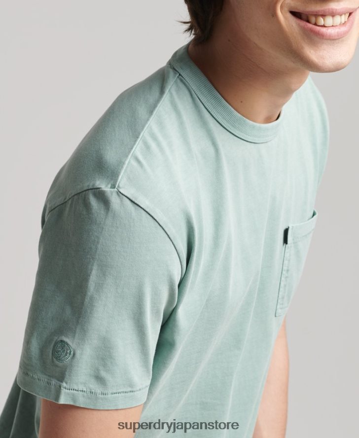 オーガニックコットン ヴィンテージ サーファー ランチェロ Tシャツ 男性 Superdry 衣類 ライトブルー 2J62PZ4886