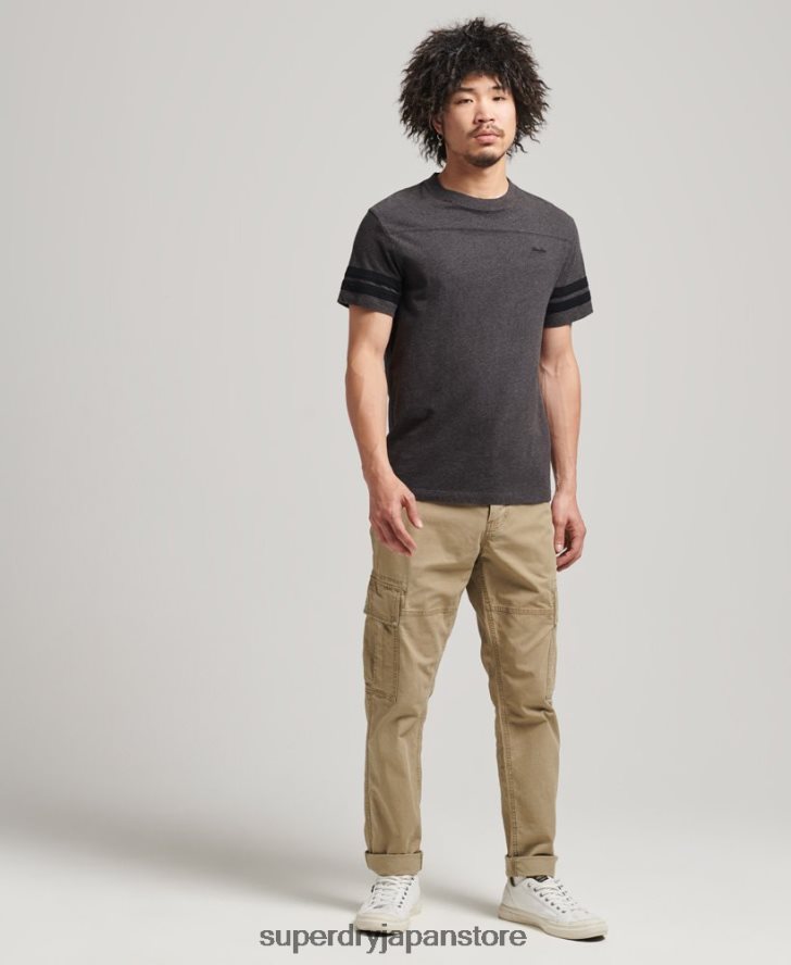 オーガニックコットン エッセンシャルロゴ クォーターバック Tシャツ 男性 Superdry 衣類 濃い灰色 2J62PZ4887