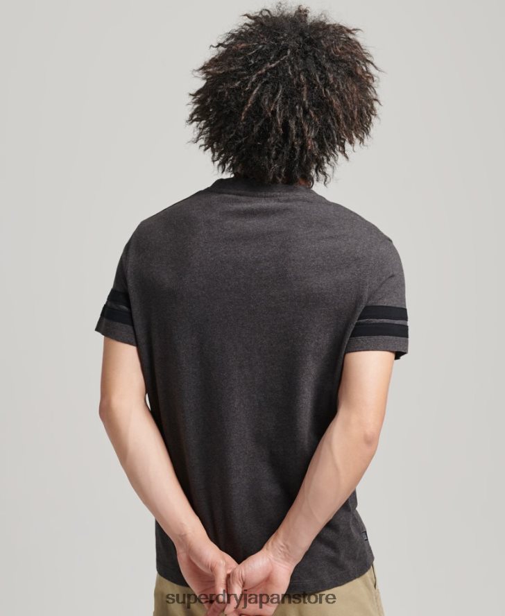 オーガニックコットン エッセンシャルロゴ クォーターバック Tシャツ 男性 Superdry 衣類 濃い灰色 2J62PZ4887