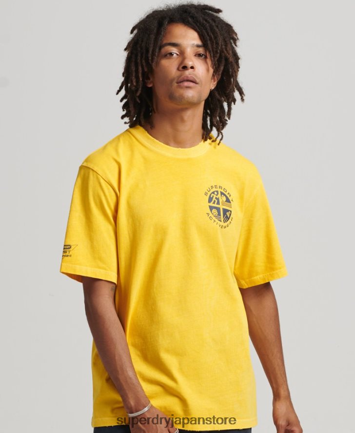 ヴィンテージ アスレチック クラブ T シャツ 男性 Superdry 衣類 黄色 2J62PZ4888