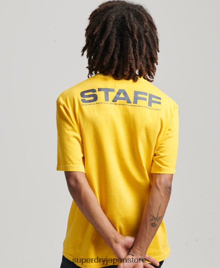 ヴィンテージ アスレチック クラブ T シャツ 男性 Superdry 衣類 黄色 2J62PZ4888