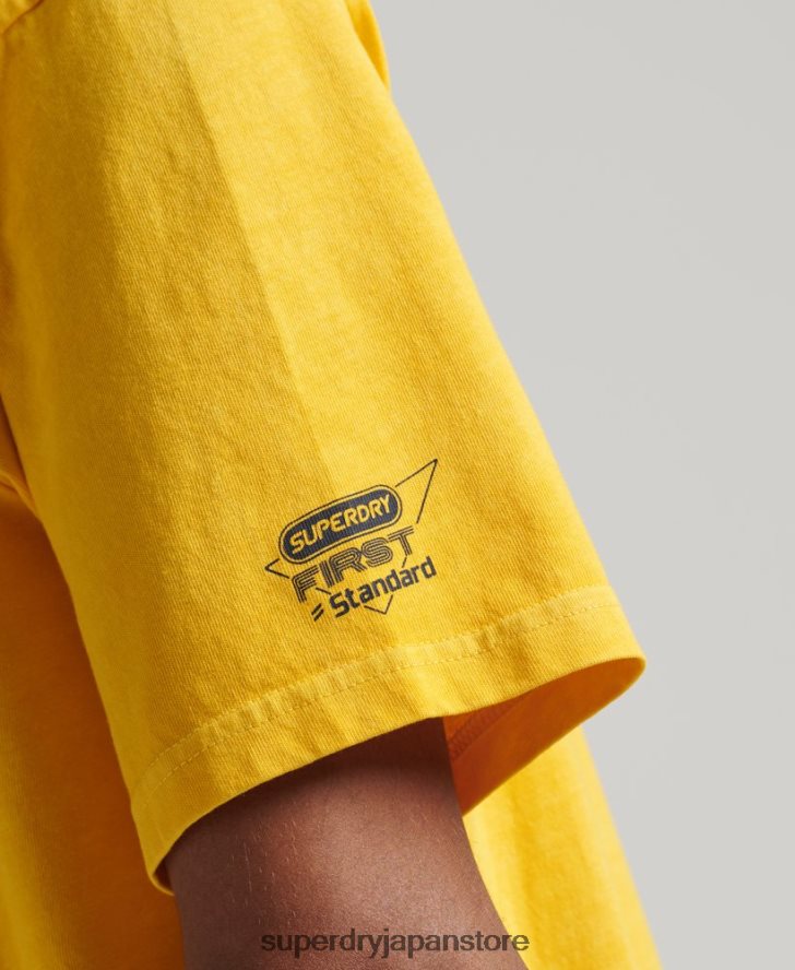 ヴィンテージ アスレチック クラブ T シャツ 男性 Superdry 衣類 黄色 2J62PZ4888