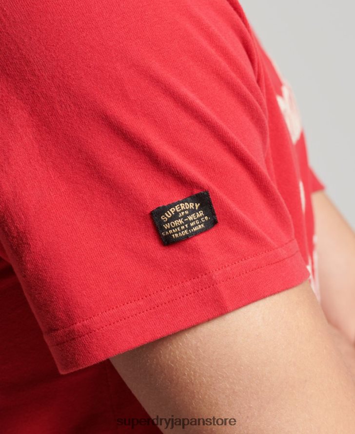 ヴィンテージスクリプトスタイルTシャツ 男性 Superdry 衣類 赤 2J62PZ4890