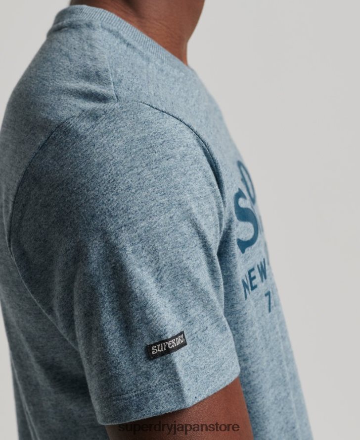 会場トーナルロゴTシャツ 男性 Superdry 衣類 青 2J62PZ4893