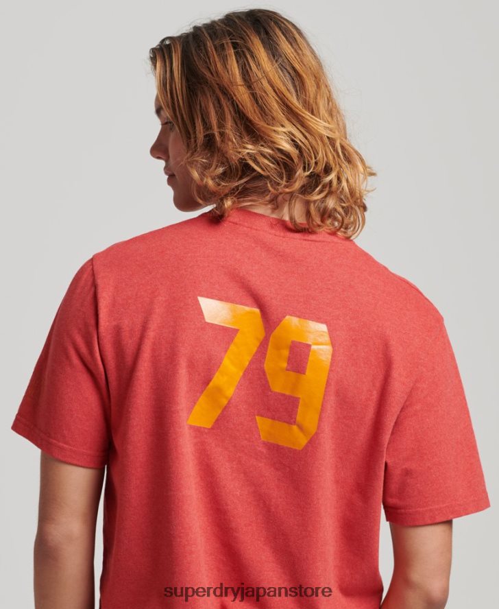 アスレティックシティ スクリプト Tシャツ 男性 Superdry 衣類 赤 2J62PZ4894