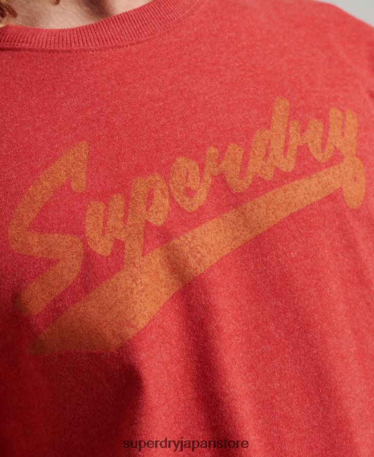 アスレティックシティ スクリプト Tシャツ 男性 Superdry 衣類 赤 2J62PZ4894