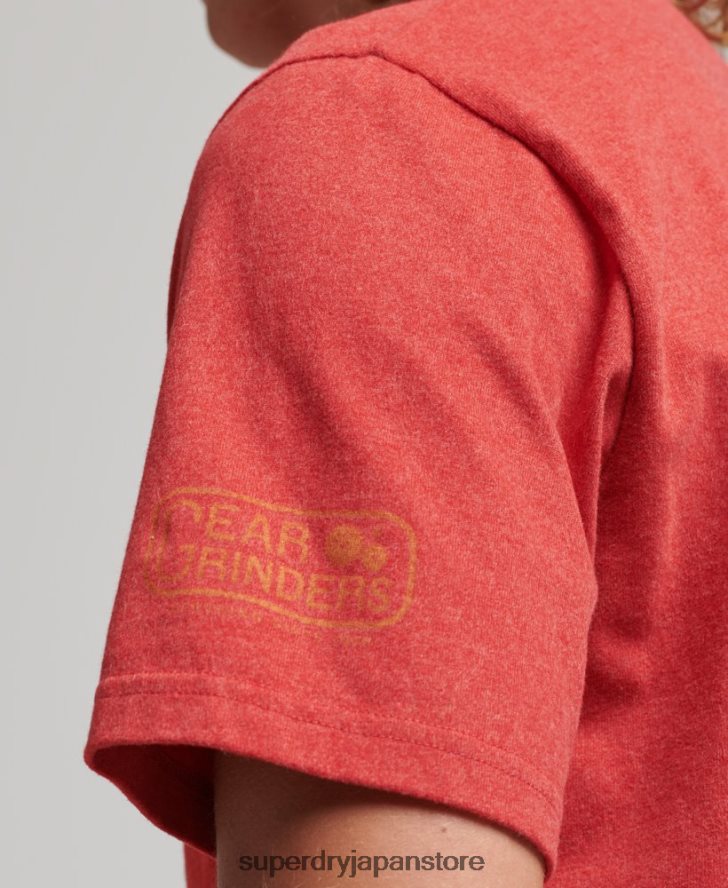 アスレティックシティ スクリプト Tシャツ 男性 Superdry 衣類 赤 2J62PZ4894