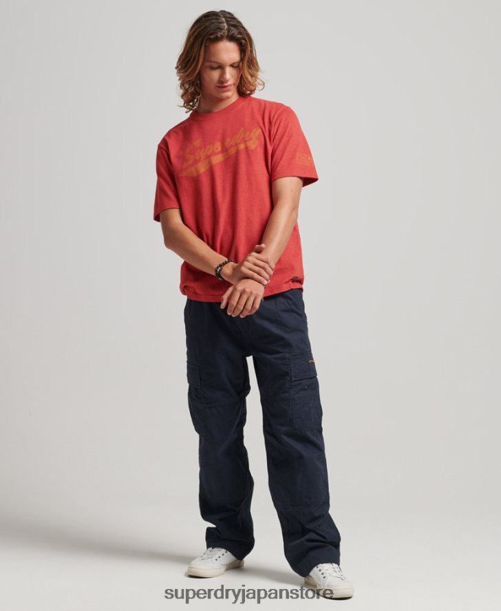 アスレティックシティ スクリプト Tシャツ 男性 Superdry 衣類 赤 2J62PZ4894