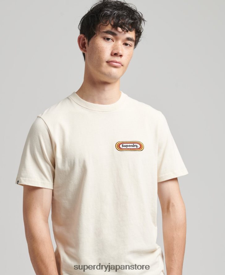 ヴィンテージ トレード タブ T シャツ 男性 Superdry 衣類 クリーム 2J62PZ4899