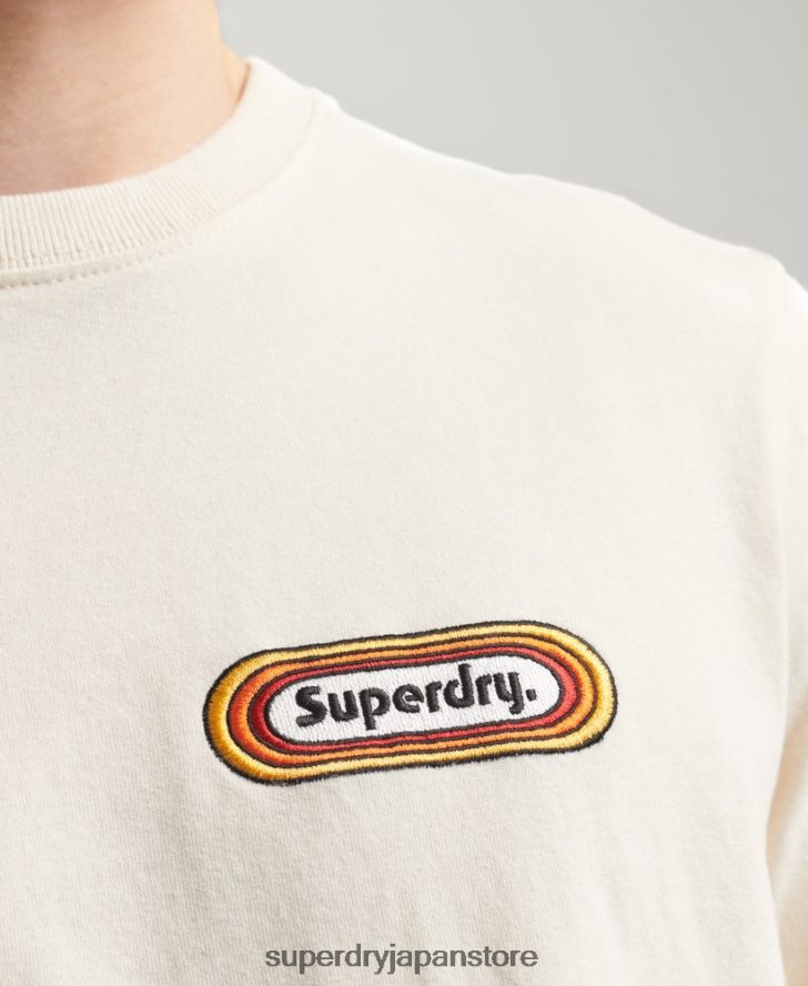 ヴィンテージ トレード タブ T シャツ 男性 Superdry 衣類 クリーム 2J62PZ4899