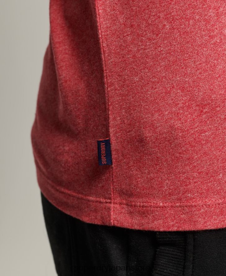 オーガニックコットン エッセンシャルロゴ リンガーTシャツ 男性 Superdry 衣類 赤 2J62PZ4901