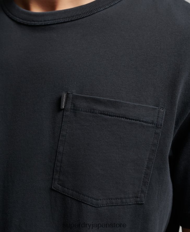 オーガニックコットン ヴィンテージ サーファー ランチェロ Tシャツ 男性 Superdry 衣類 黒 2J62PZ4902