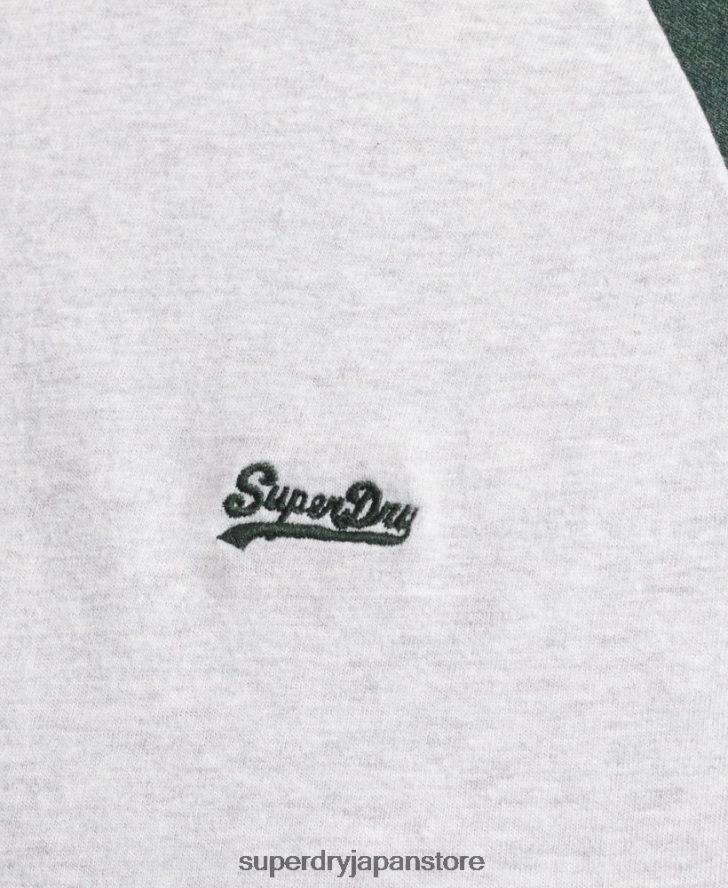 オーガニックコットン エッセンシャルロゴ ベースボール Tシャツ 男性 Superdry 衣類 緑 2J62PZ4903