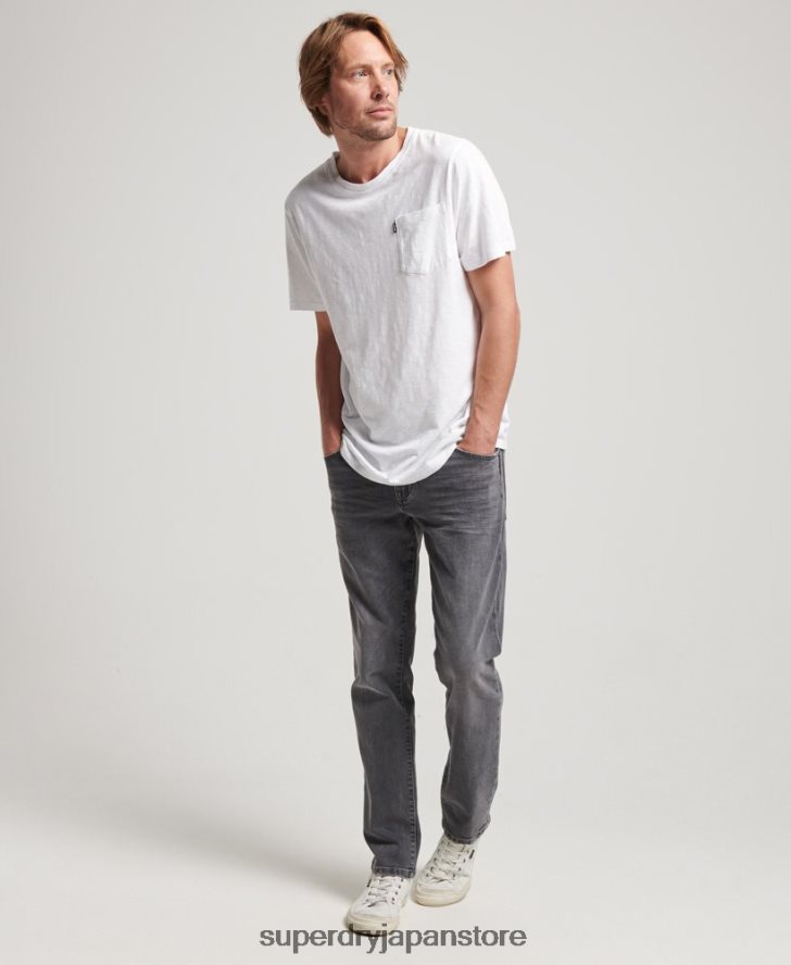 オーガニックコットン ポケットTシャツ 男性 Superdry 衣類 白 2J62PZ4904
